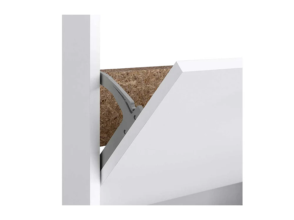 Garderobenschuhschrank in Weiß vier Schuhwalzen