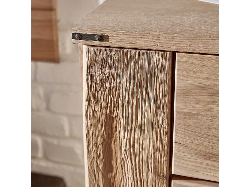 Garderobenschuhschrank mit Wildeiche furniert 65 cm breit