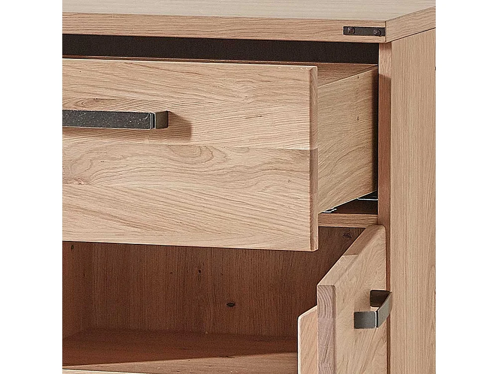 Garderobenschuhschrank mit Wildeiche furniert 65 cm breit