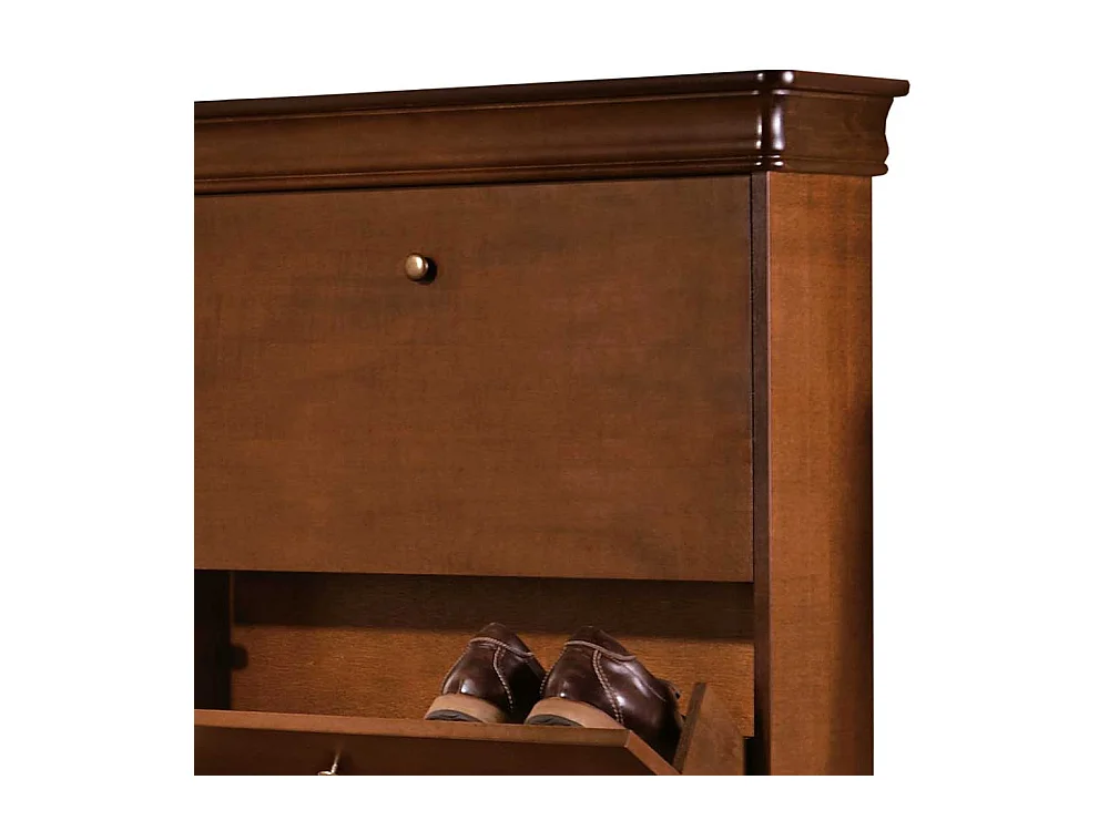 Schuhklappen Schrank in Nussbaumfarben klassischen Stil