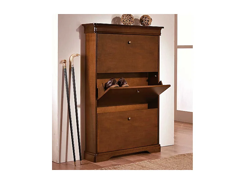 Schuhklappen Schrank in Nussbaumfarben klassischen Stil