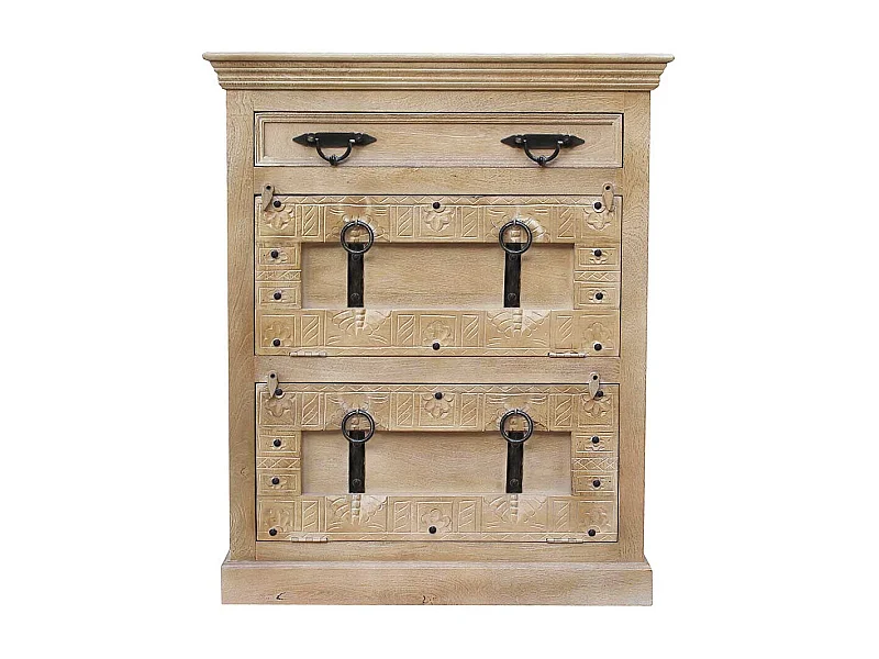 Garderobenschuhschrank im Shabby Chic Stil einer Schublade & zwei Klappen