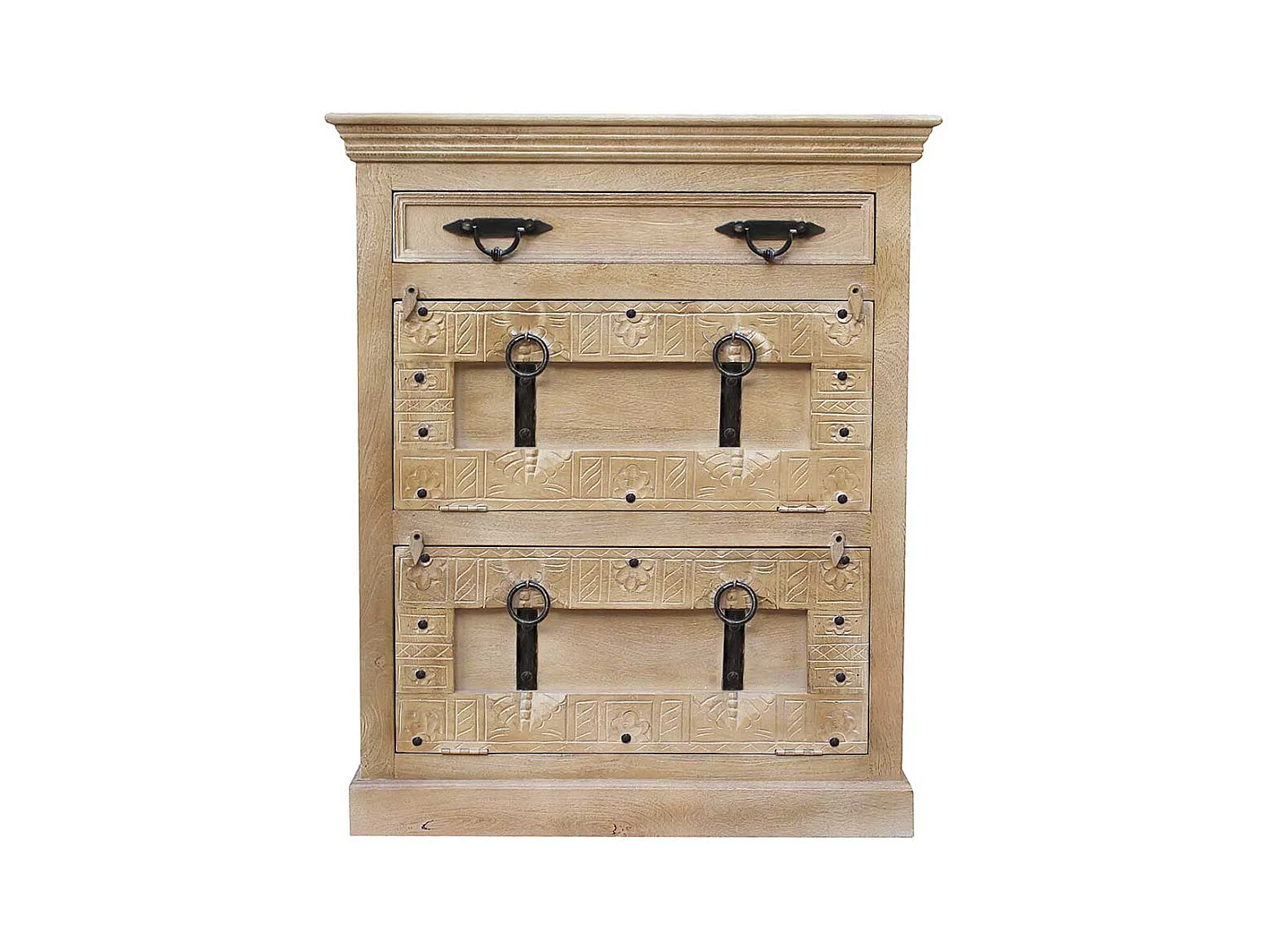 Garderobenschuhschrank im Shabby Chic Stil einer Schublade & zwei Klappen