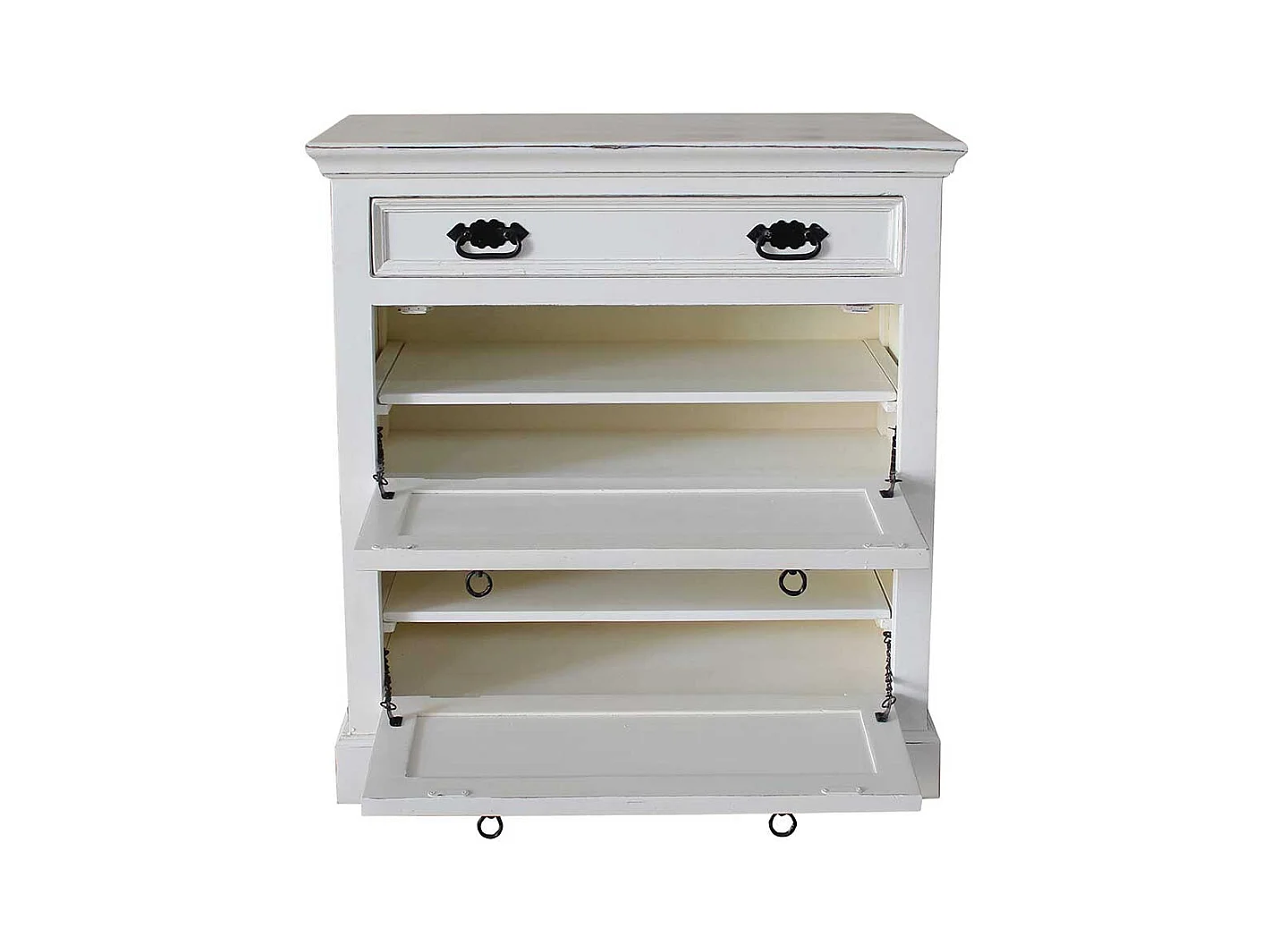 Schuhkipper in Antikweiß 85 cm breit