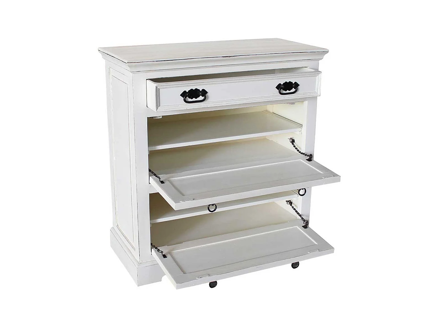 Schuhkipper in Antikweiß 85 cm breit