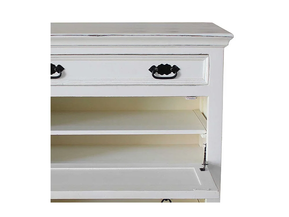 Schuhkipper in Antikweiß 85 cm breit