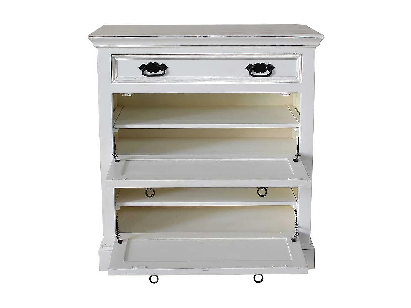 Schuhkipper in Antikweiß 85 cm breit