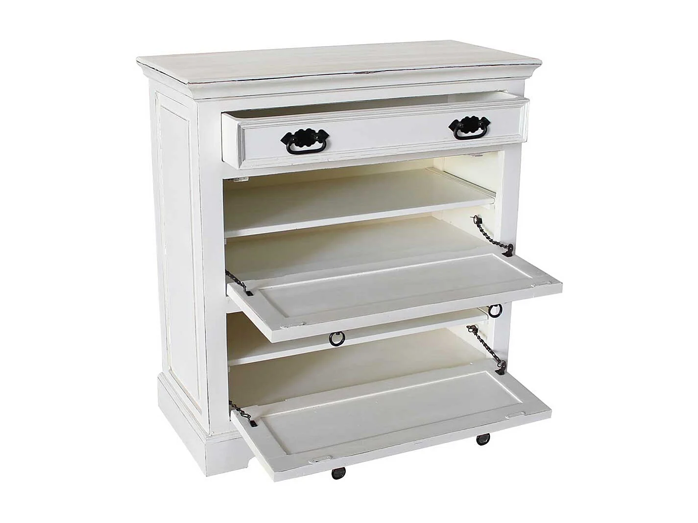 Schuhkipper in Antikweiß 85 cm breit