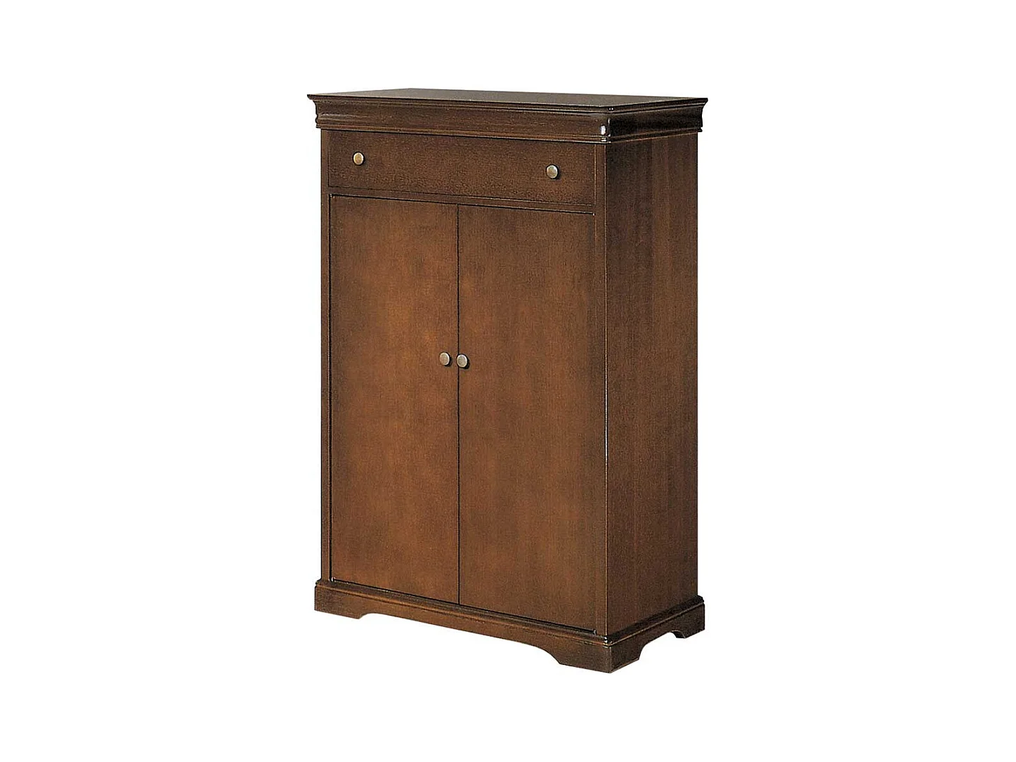 Schuh Schrank Nussbaumfarben im klassischen Stil Drehtüren