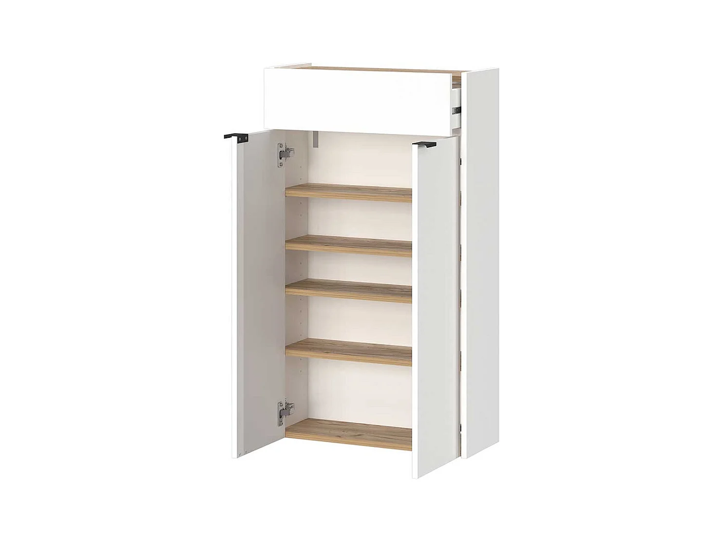 Schuhschrank Schuh Schrank mit Metallgriffen und Drehtüren