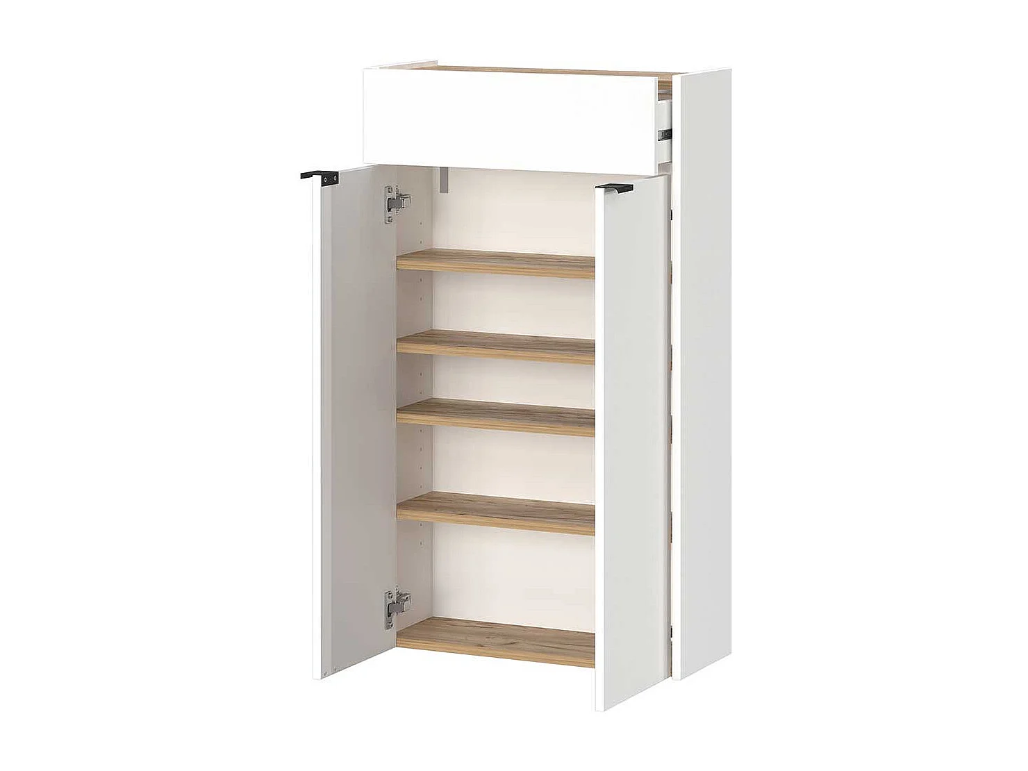 Schuhschrank Schuh Schrank mit Metallgriffen und Drehtüren