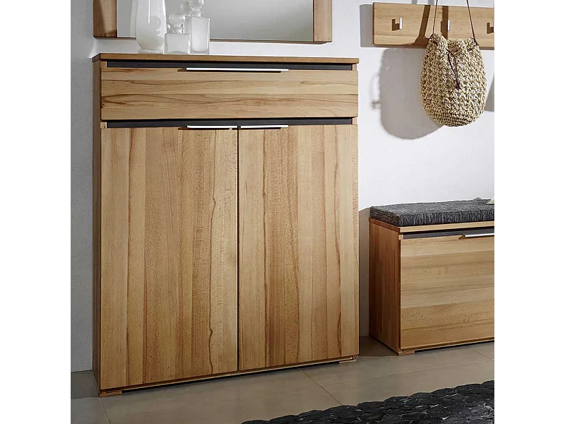 Garderoben Schuhschrank aus Kernbuche Massivholz 80 cm breit