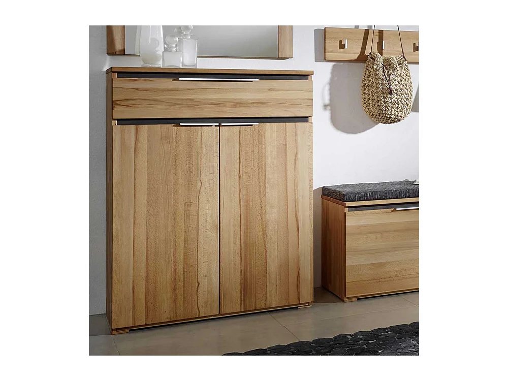 Garderoben Schuhschrank aus Kernbuche Massivholz 80 cm breit