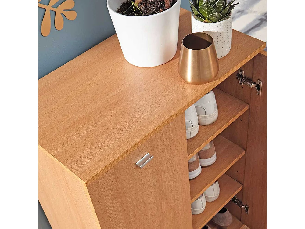 Schuhschrank Holzoptik in Buchefarben 60x90x35 cm