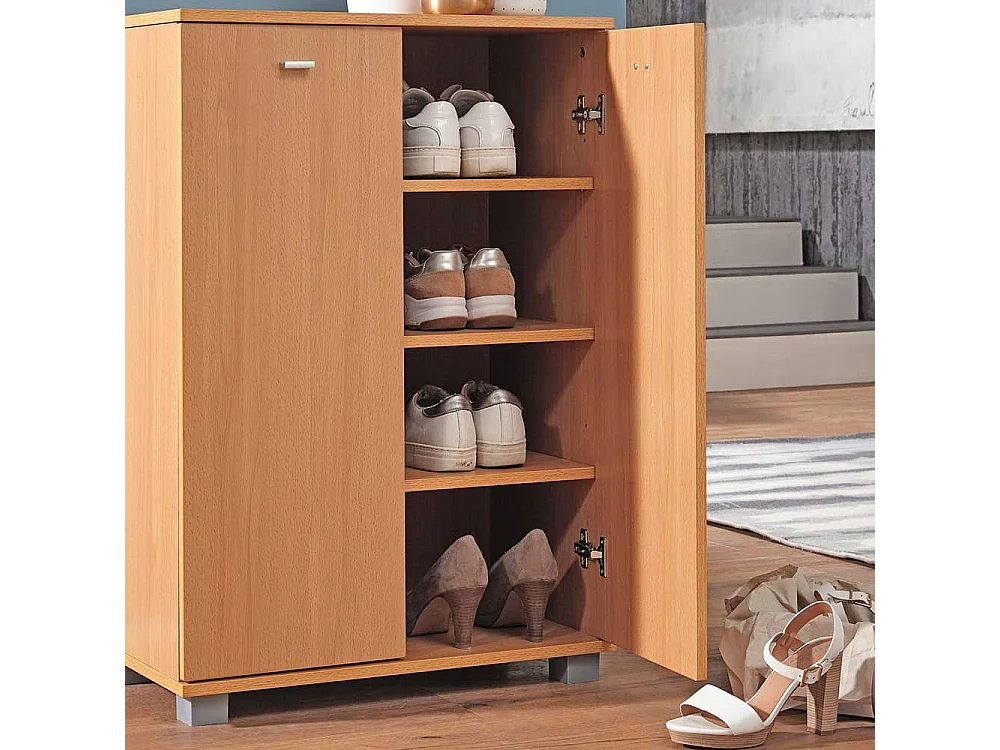 Schuhschrank Holzoptik in Buchefarben 60x90x35 cm
