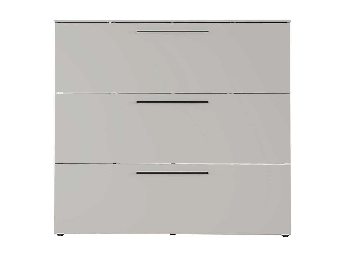 Schuhklappenschrank in Hellgrau Schuhkörben aus Metall