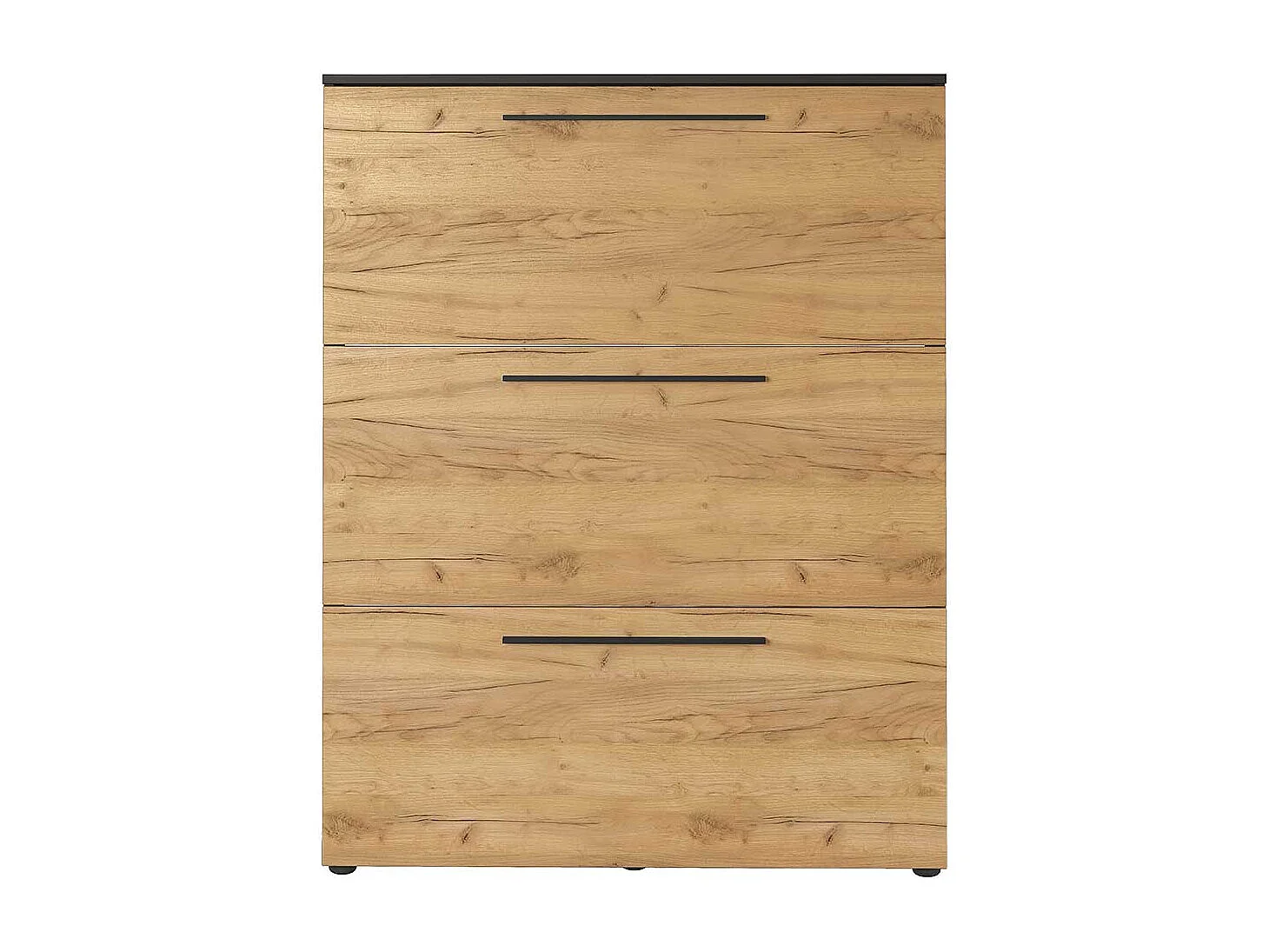 Garderobenschuhschrank mit drei Schuhklappen Schuhkörben aus Metall