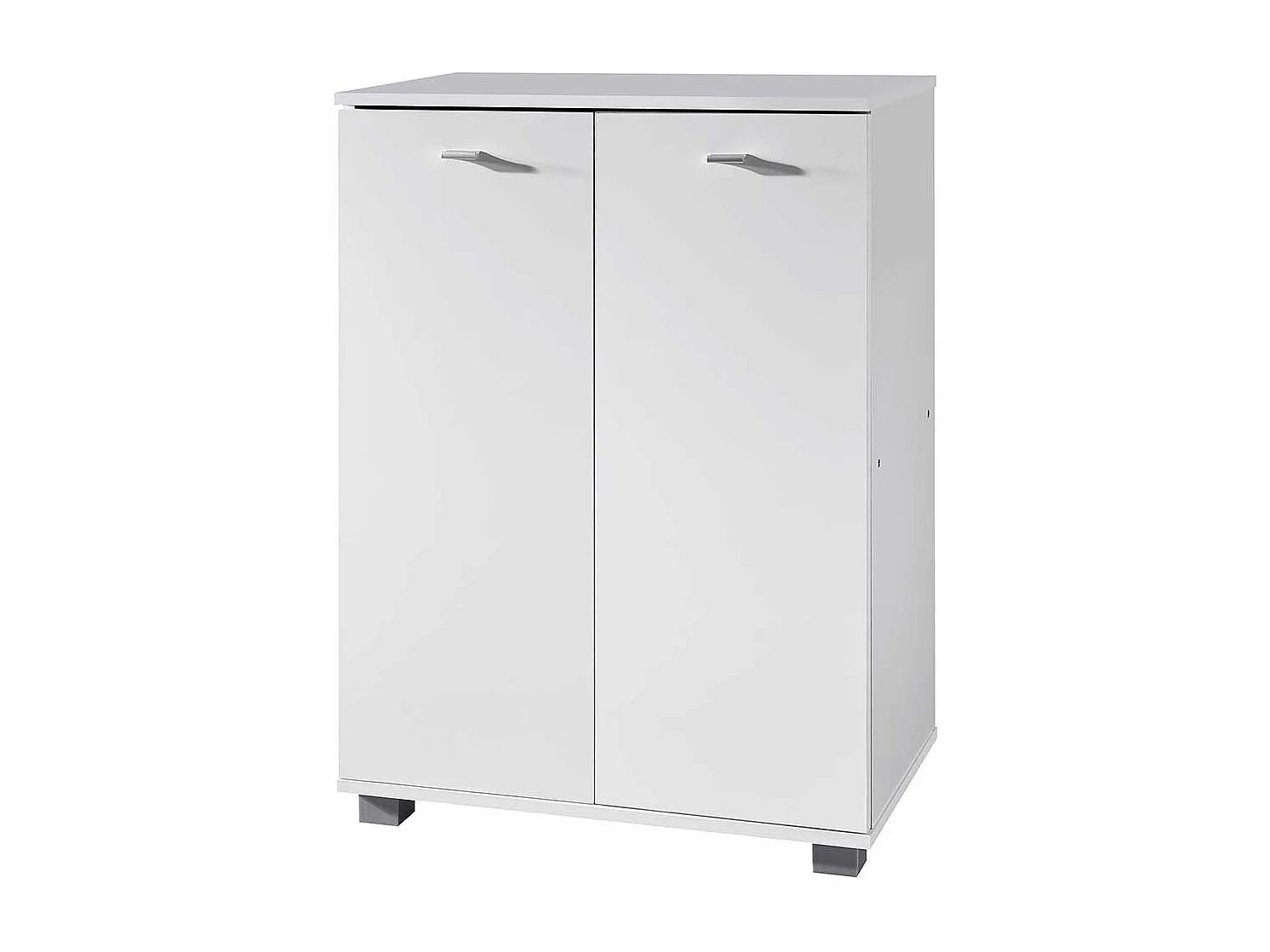 Weißer Garderobenschuhschrank mit Drehtüren 60 cm breit