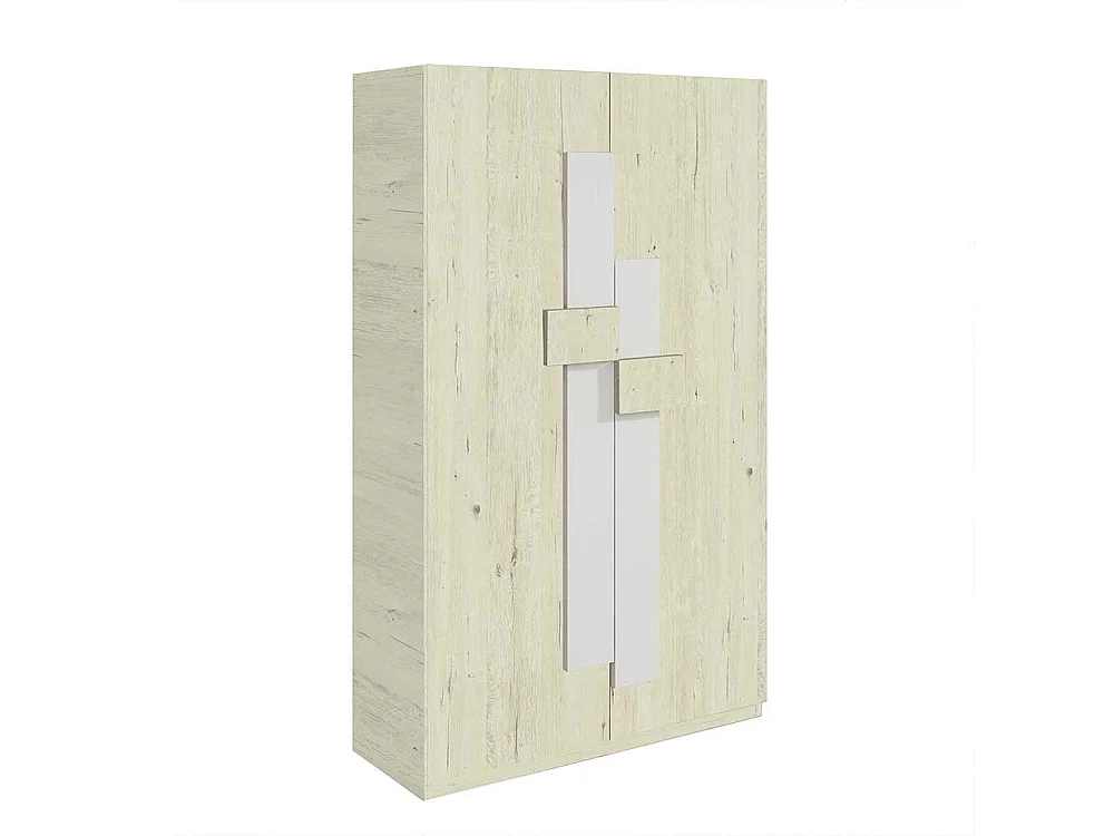 Garderobenschuhschrank in Creme Weiß 2-türig