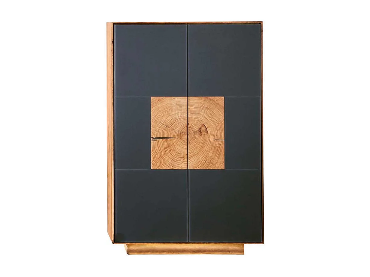 Garderobenschuhschrank in Anthrazit und Wildeiche massiv Made in Germany