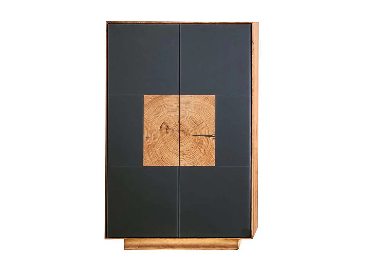 Garderobenschuhschrank in Anthrazit und Wildeiche massiv Made in Germany