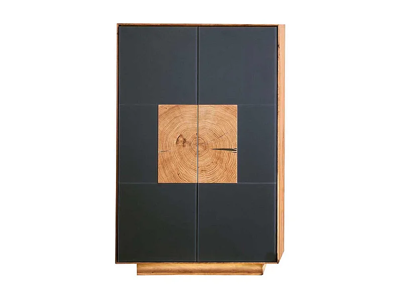 Garderobenschuhschrank in Anthrazit und Wildeiche massiv Made in Germany