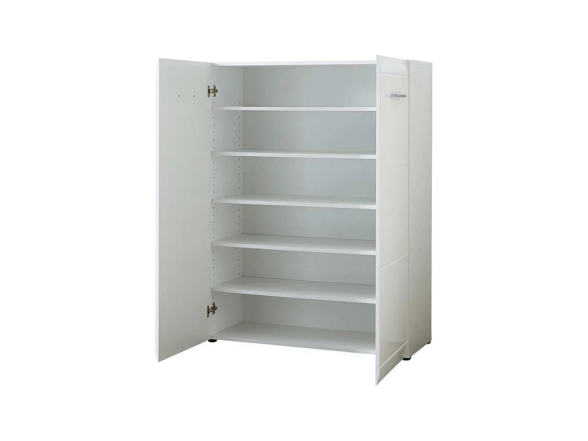 Hochglanz Schuhschrank in Weiß 2 türig