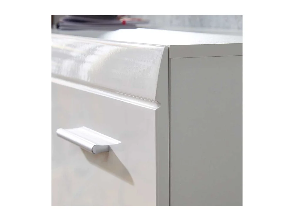 Hochglanz Schuhschrank in Weiß 2 türig