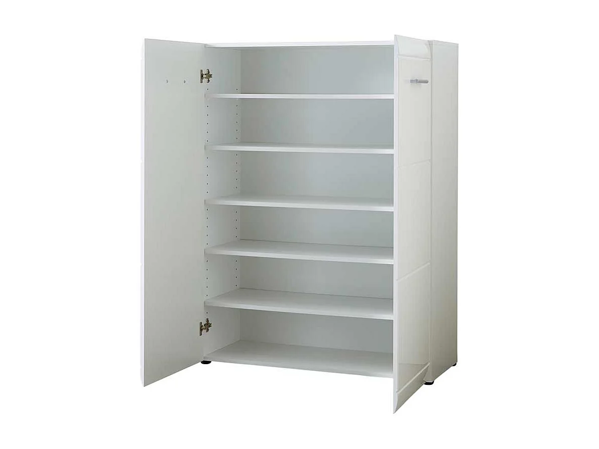Hochglanz Schuhschrank in Weiß 2 türig