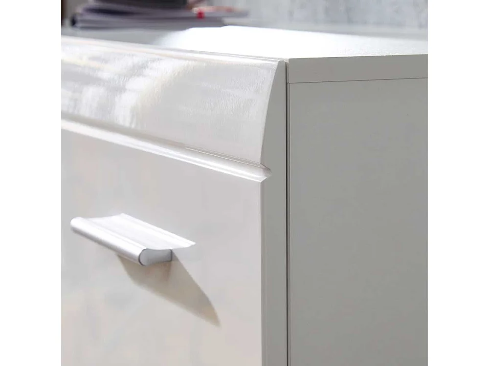 Hochglanz Schuhschrank in Weiß 2 türig