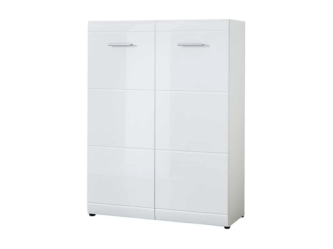 Hochglanz Schuhschrank in Weiß 2 türig