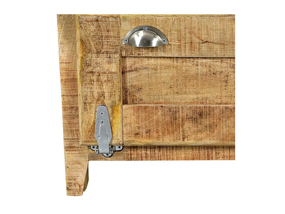 Shabby Chic Schuhschrank aus Mangobaum Massivholz zwei Klappen