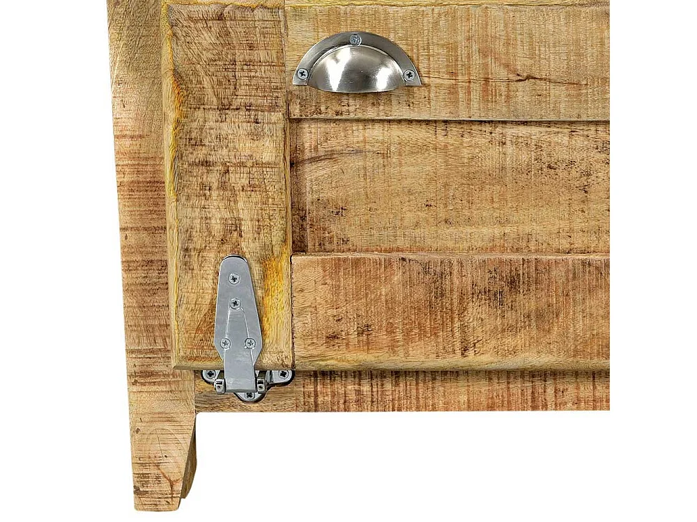 Shabby Chic Schuhschrank aus Mangobaum Massivholz zwei Klappen