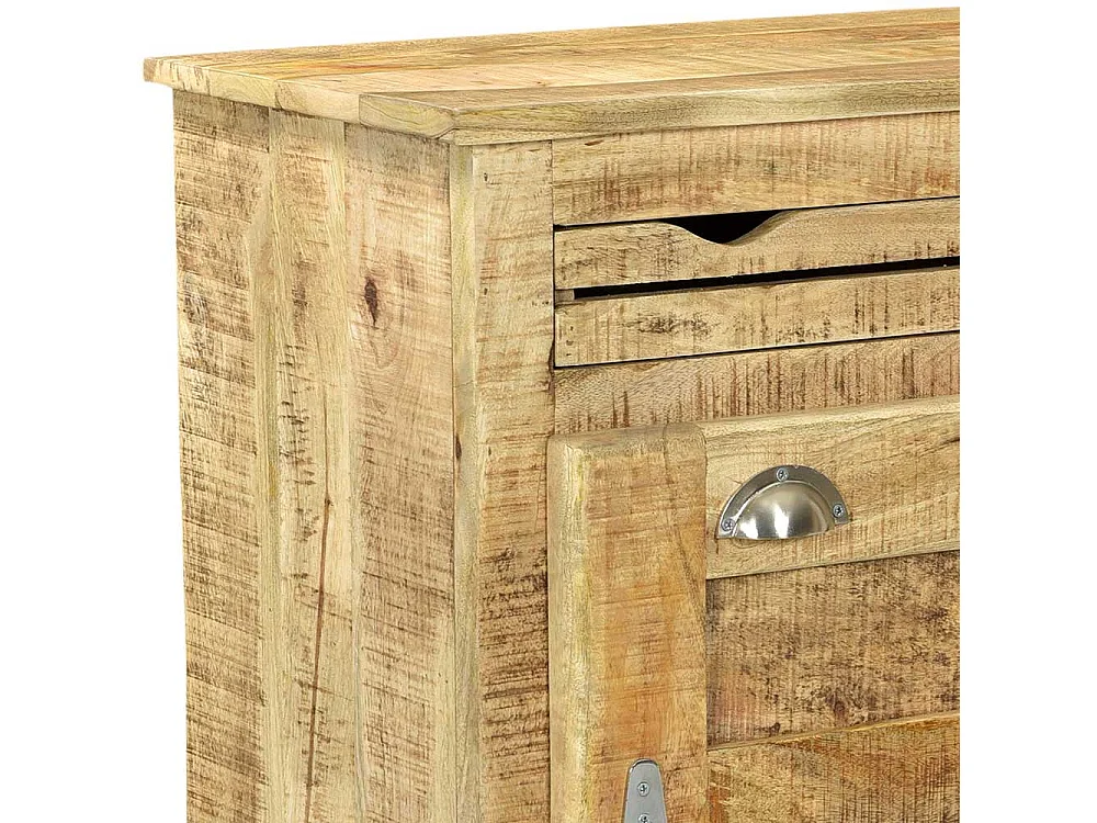 Shabby Chic Schuhschrank aus Mangobaum Massivholz zwei Klappen