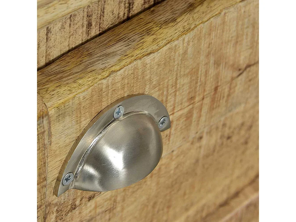 Shabby Chic Schuhschrank aus Mangobaum Massivholz zwei Klappen