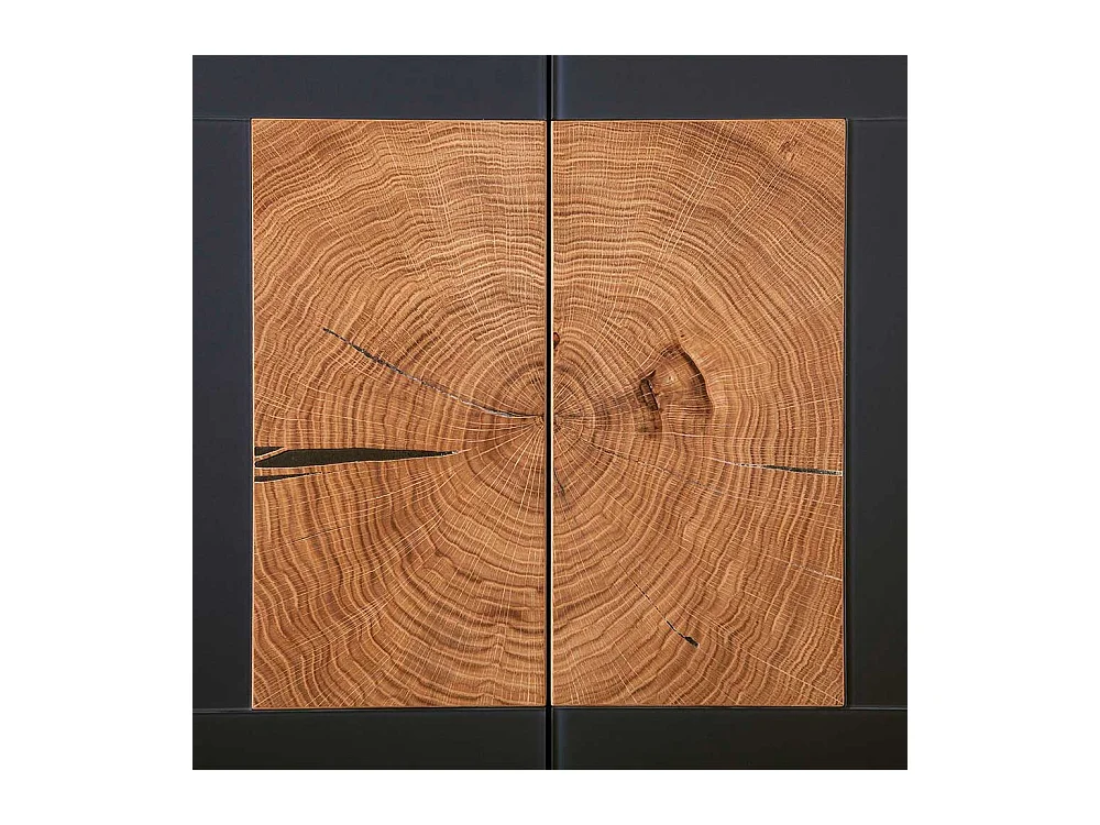 Schuh Schrank in Anthrazit und Wildeiche massiv Made in Germany