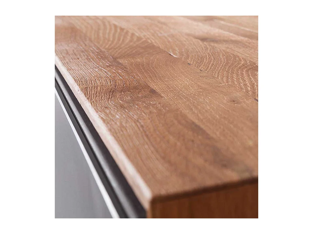 Schuh Schrank in Anthrazit und Wildeiche massiv Made in Germany