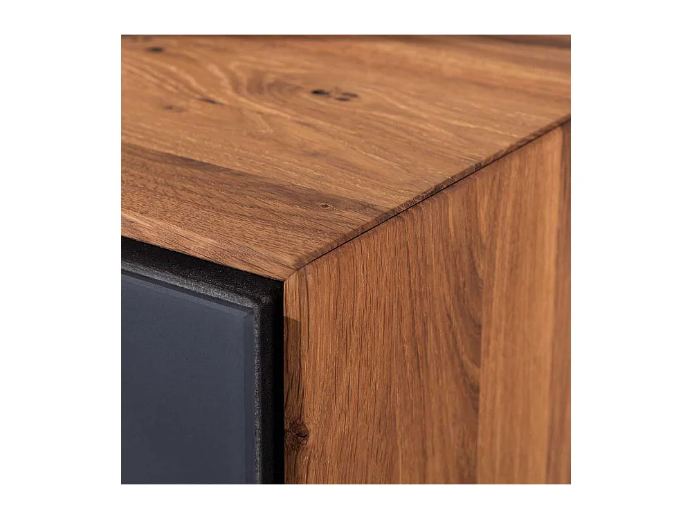 Schuh Schrank in Anthrazit und Wildeiche massiv Made in Germany