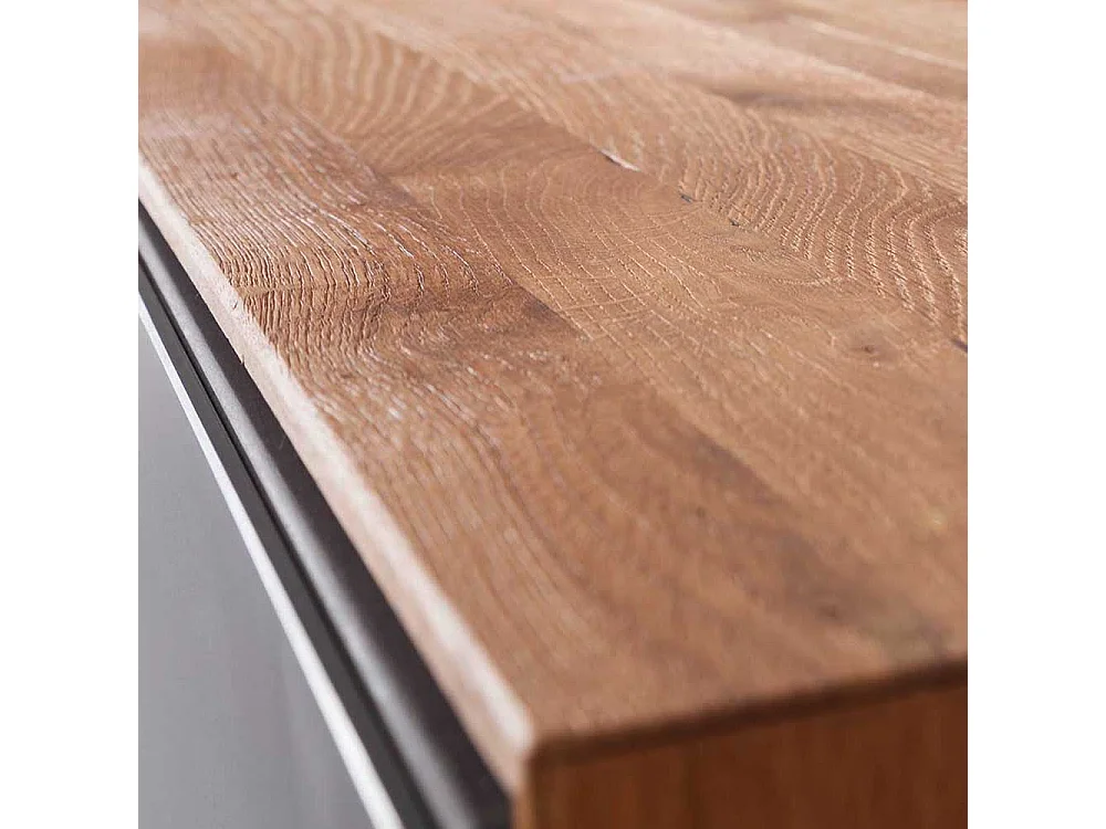 Schuh Schrank in Anthrazit und Wildeiche massiv Made in Germany