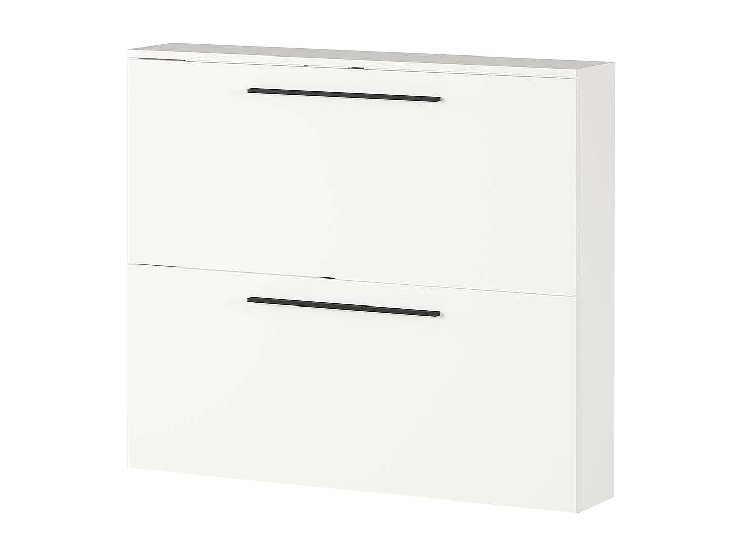 Garderobenschuhschrank in Weiß melaminbeschichtet Metallgriffen