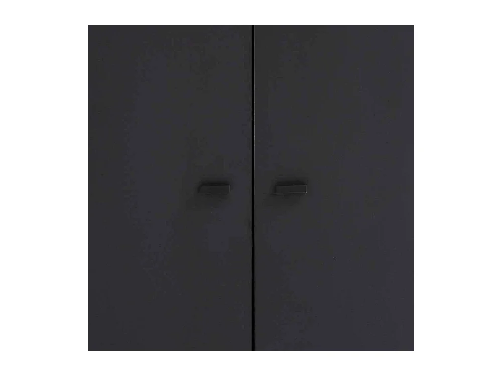 Schwarzer Schuhschrank im Skandi Design Stangen Schuhablage