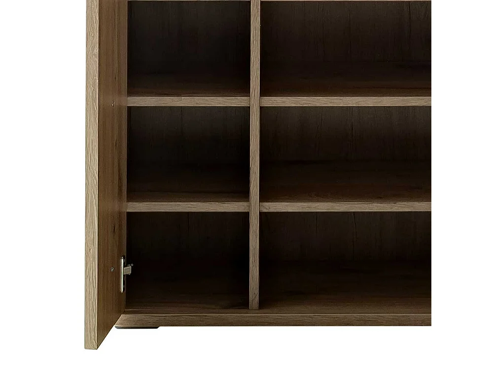 Schuh Schrank Holzoptik in Wildeichefarben Soft Close Türen und Schublade