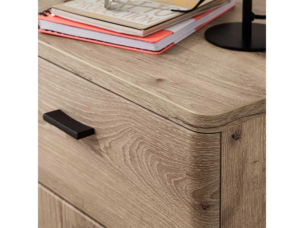 Schuh Schrank Holzoptik in Wildeichefarben Soft Close Türen und Schublade