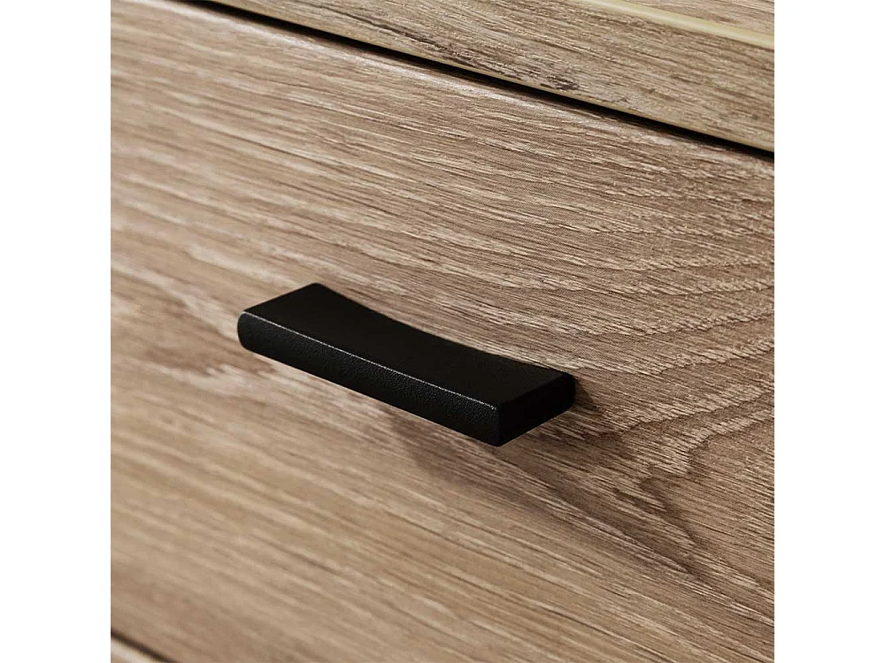 Schuh Schrank Holzoptik in Wildeichefarben Soft Close Türen und Schublade