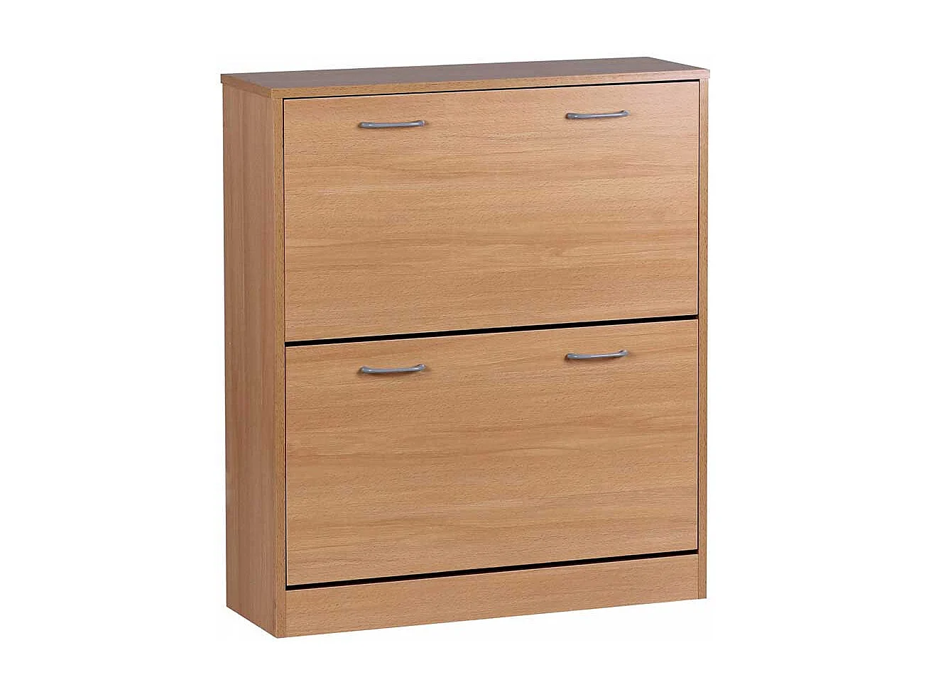 Schuh Klappschrank in Buchefarben zwei Schuhwalzen