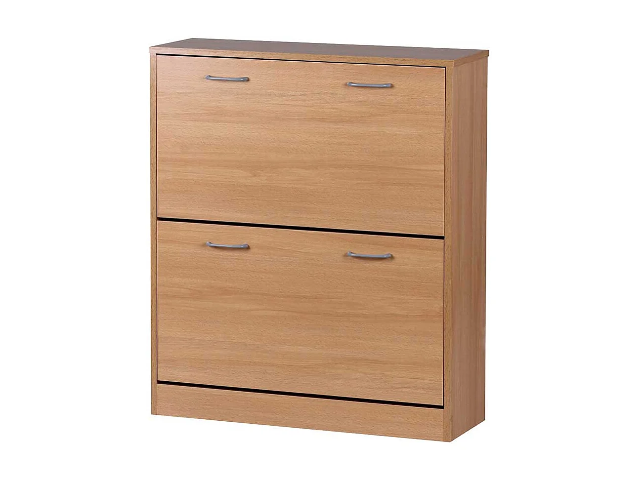 Schuh Klappschrank in Buchefarben zwei Schuhwalzen