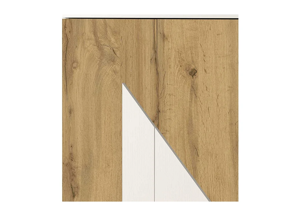 Garderobenschuhschrank in Weiß und Wildeiche Optik modern