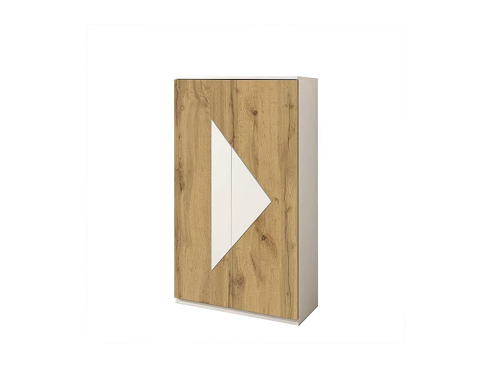 Garderobenschuhschrank in Weiß und Wildeiche Optik modern