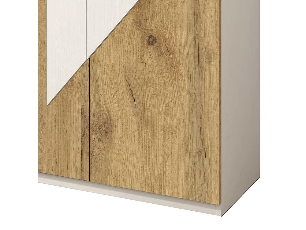 Garderobenschuhschrank in Weiß und Wildeiche Optik modern