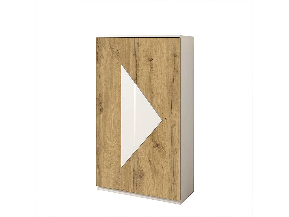 Garderobenschuhschrank in Weiß und Wildeiche Optik modern